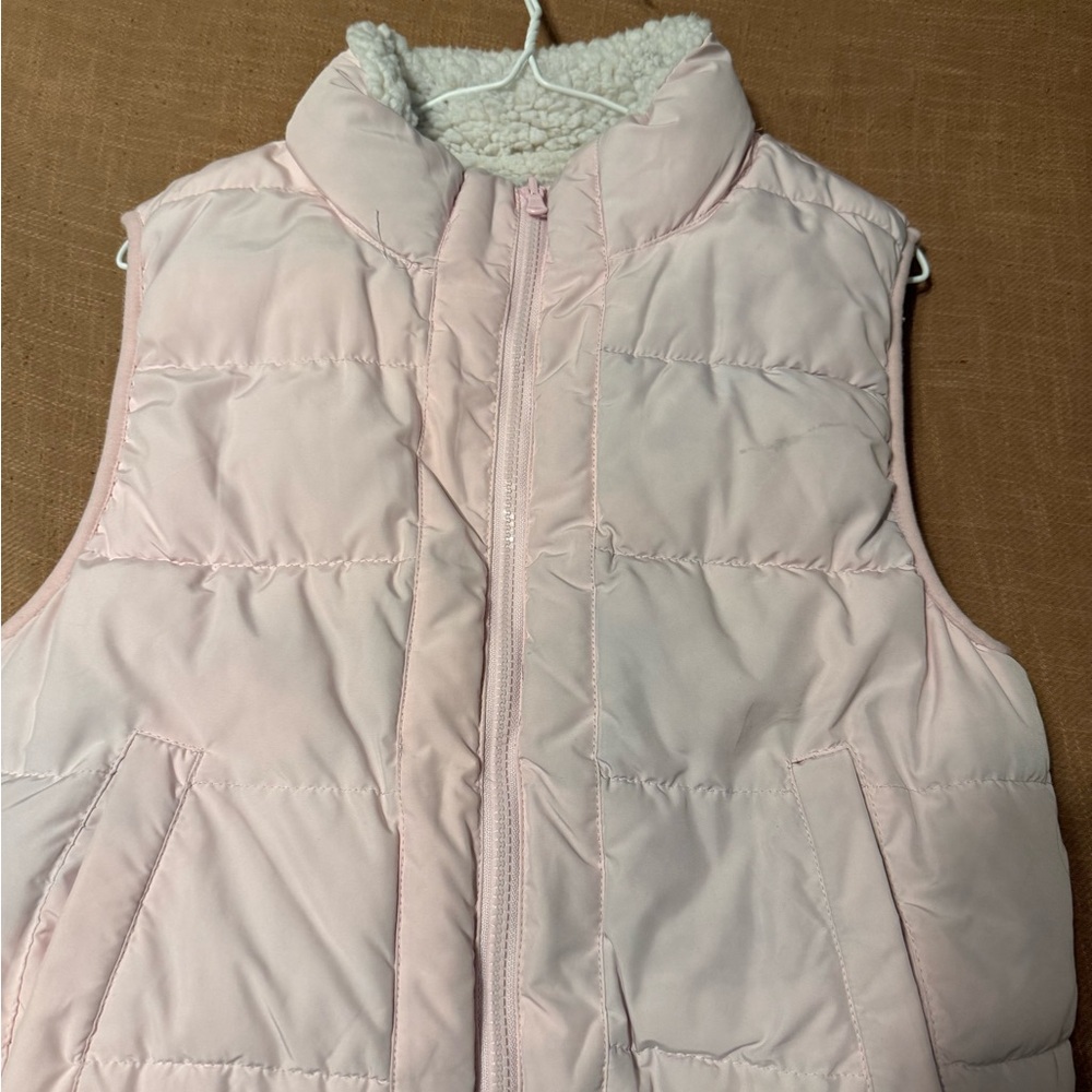 Pink Puffer Vest with Sherpa Lining